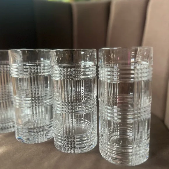 (4) Ralph Lauren Glen Plaid 14oz. Highball Glasses Discontinued Glassware - Picture 3 of 7